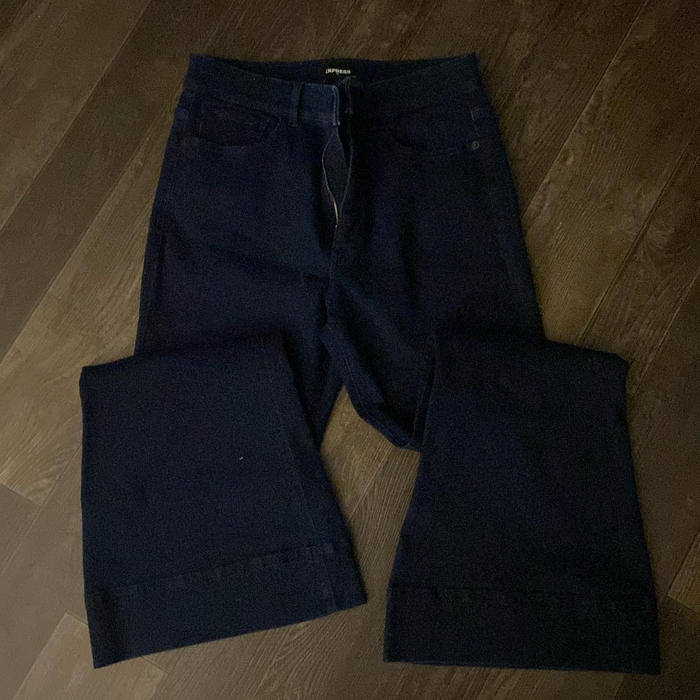 Dark blue bell bottoms , never worn .